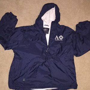 ΑΦ alpha phi nylon hoodie-front pockets